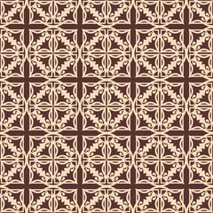 Vintage ornamental seamless vector pattern. Colored ornate background. Template can be used for wrapping paper, wallpaper, fabric, textile, flooring, oilcloth, tiling and other design.