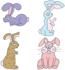 Bunny Rabbit Cartoon Simple Vector Illustration Design