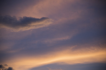 Sky gradient from blue to orange sunset