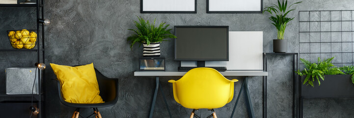 Black and yellow chair