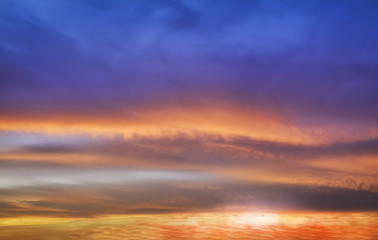 Naklejka na ściany i meble incredibly beautiful sunset, clouds at sunset, colorful sunset