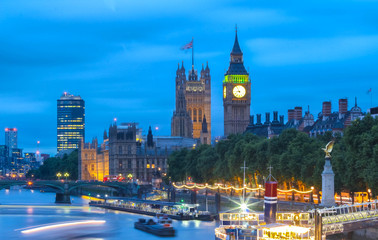 Fototapeta na wymiar Big Ben and House of Parliament at Night, London.