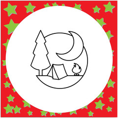 vector illustration camping icon in the circle isolated on white background