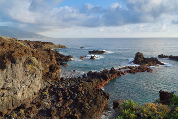 Coastal landscape at Los Cancajos, La Palma, Canary Islands, Spain, Europe