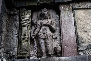 Fragment of the wall carvings, Prambanan Temple, Yogyakarta, Indonesia