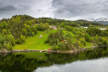 Obraz premium Exposure done in the Ulvik Fjord, Norway