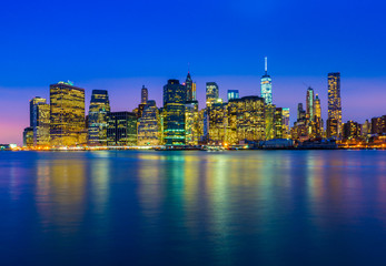 Fototapeta na wymiar Manhattan skyline at night. New York city - NY, USA.