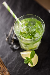 Mojito cocktail on dark background