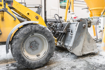Radlader auf einer Baustelle