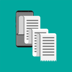 Smartphone and receipt or paycheck