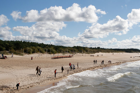 Baltic seaside beach view i Palanga.