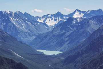 View of the lake Karateurek. Altai Mountains.