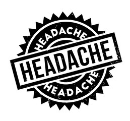 Headache rubber stamp. Grunge design with dust scratches. Effects can be easily removed for a clean, crisp look. Color is easily changed.