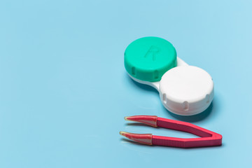 Contact lens, contact lens case, tweezers