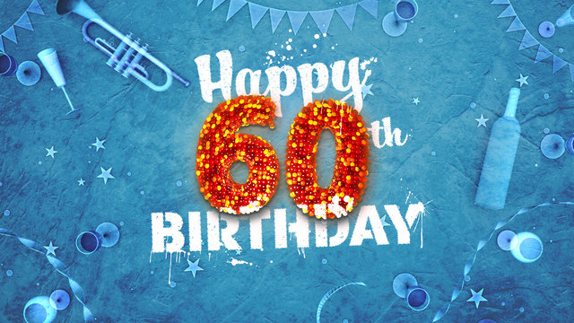 Happy 60th Birthday Card With Beautiful Details