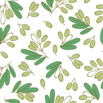 olives seamless vector pattern