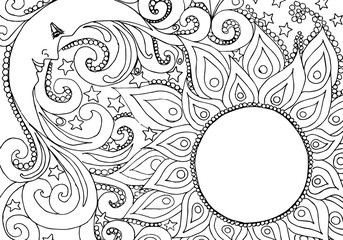 Mandala drawn for coloring