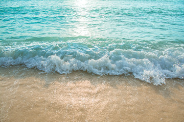 beautiful wave of ocean on the beach