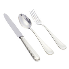 Silver cutlery.