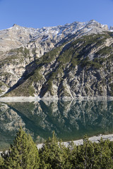 Lago di Livigno, Mountain lake in the border area of Swiss and Italian alps