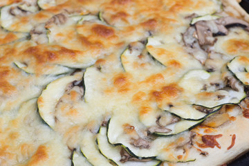homemade pizza with zucchini