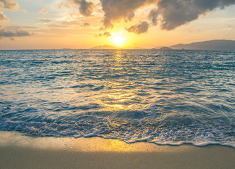 Beautiful sunset at the beach, seascape
