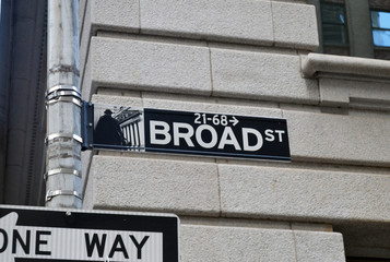 View of broad street in Manhattan