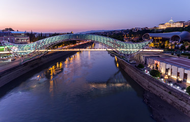 Obraz premium TBILISI capital of Georgia. Aerial view of center of Tbilisi