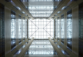 Pattern glass ceiling