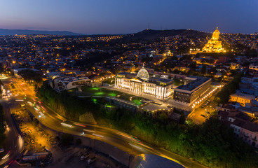 TBILISI capital of Georgia. Aerial view of center of Tbilisi