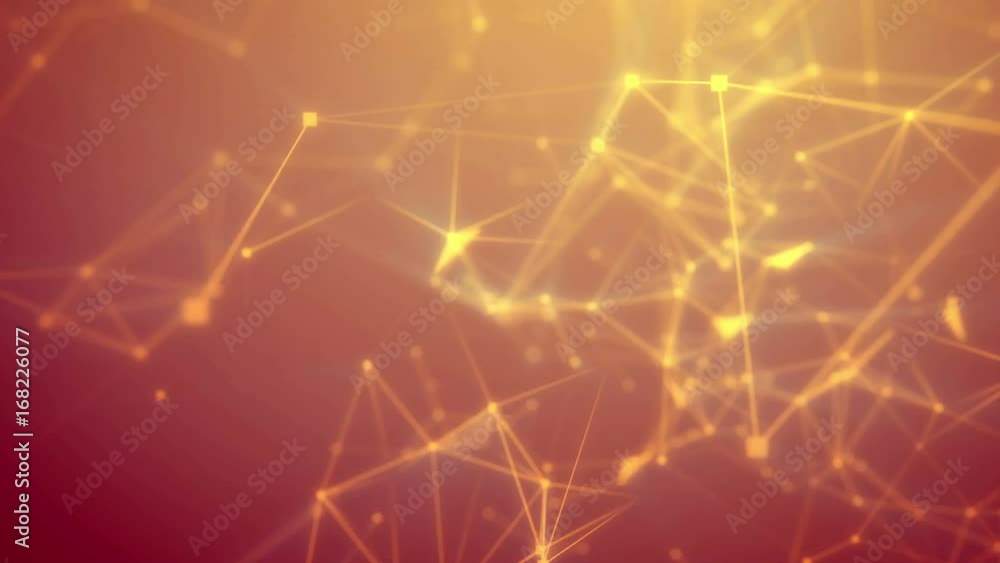 Poster Futuristic Sci-Fi plexus background. Modern Network technology concept. Loopable animation.