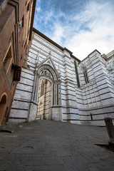 Wall of the Cathedral of Siena. Italy