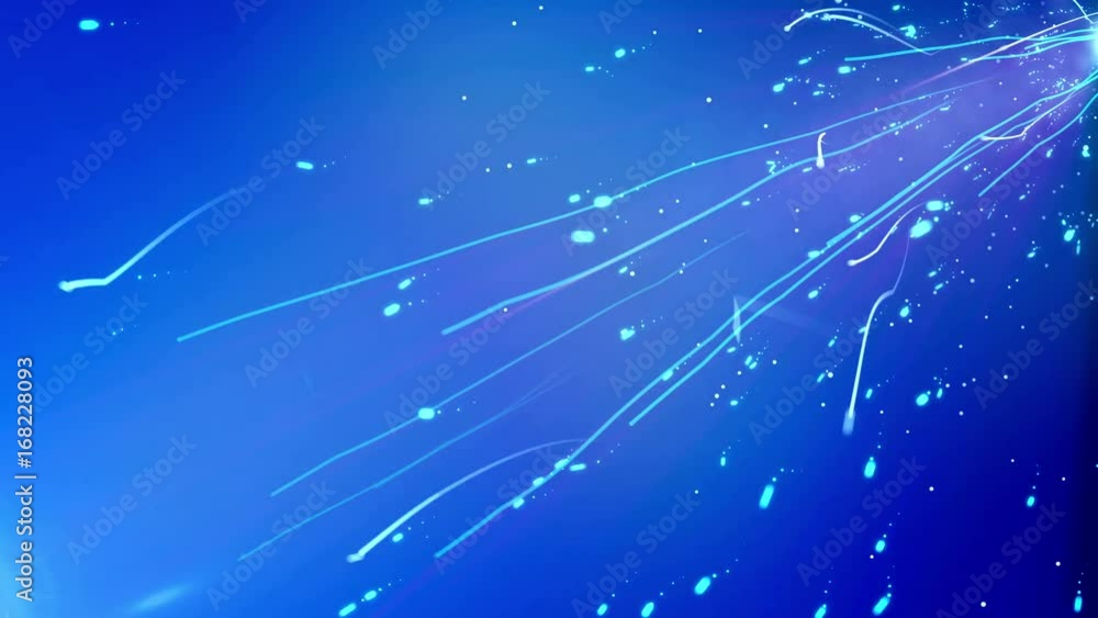 Poster abstract data lines background on blue. loopable.