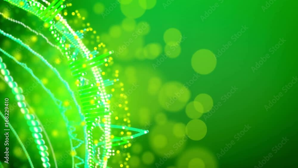 Poster abstract animation of equalizer music background on a green with copyspace. seamless loop.
