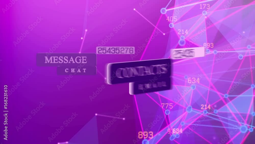 Aufkleber abstract social media background with dots connected lines and concepts text - public data, photo, s