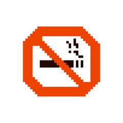 Pixel sign no smoking for games and applications