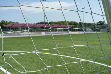 football field seen through net