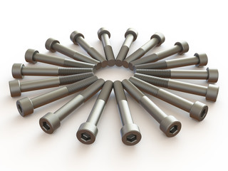 Bolts. Image is isolated on white. © Anna Vorobyeva