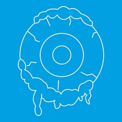 Terrible eyeball icon, outline style