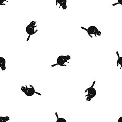 Canadian beaver pattern seamless black