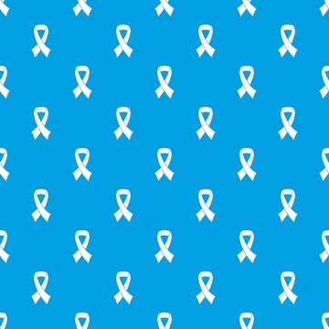 Breast cancer awareness ribbon pattern seamless blue