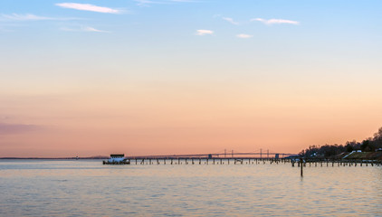 Sunset on the Chesapeake Bay with Bay Bridge