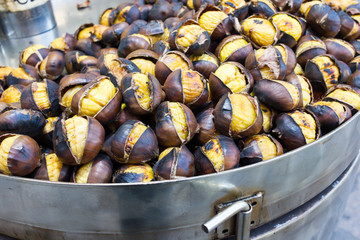 Roasted chestnuts cooking