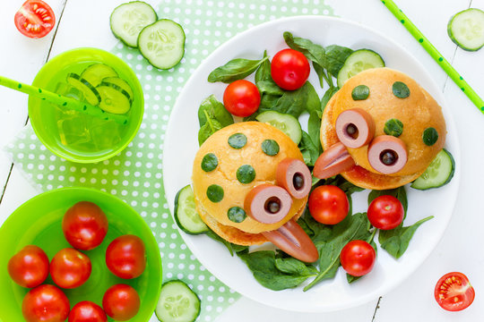 Frog sandwich - creative idea for kids lunch