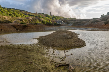 Wheal maid in cornwall england uk. Diused tin copper mine near bissoe and redruth 