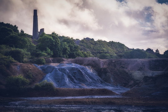 Wheal maid in cornwall england uk. Diused tin copper mine near bissoe and redruth 