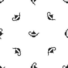 Teapot pattern seamless black