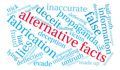 Fototapeta premium Alternative Facts Word Cloud on a white background. 