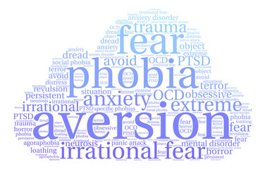 Obraz premium Aversion word cloud on a white background. 