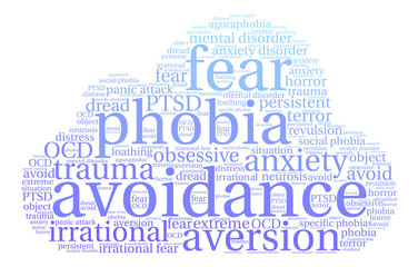 Obraz premium Avoidance word cloud on a white background. 